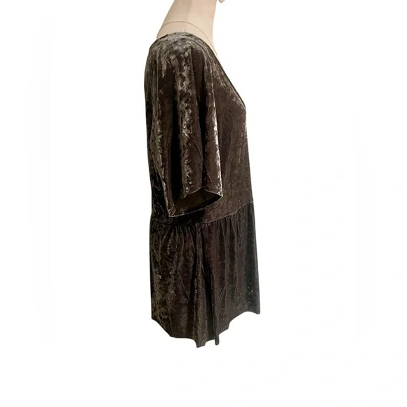 American Eagle Outfitters 2XL Shiny Velvet Greenish Tunic Top Fairy Whimsical - Picture 4 of 6